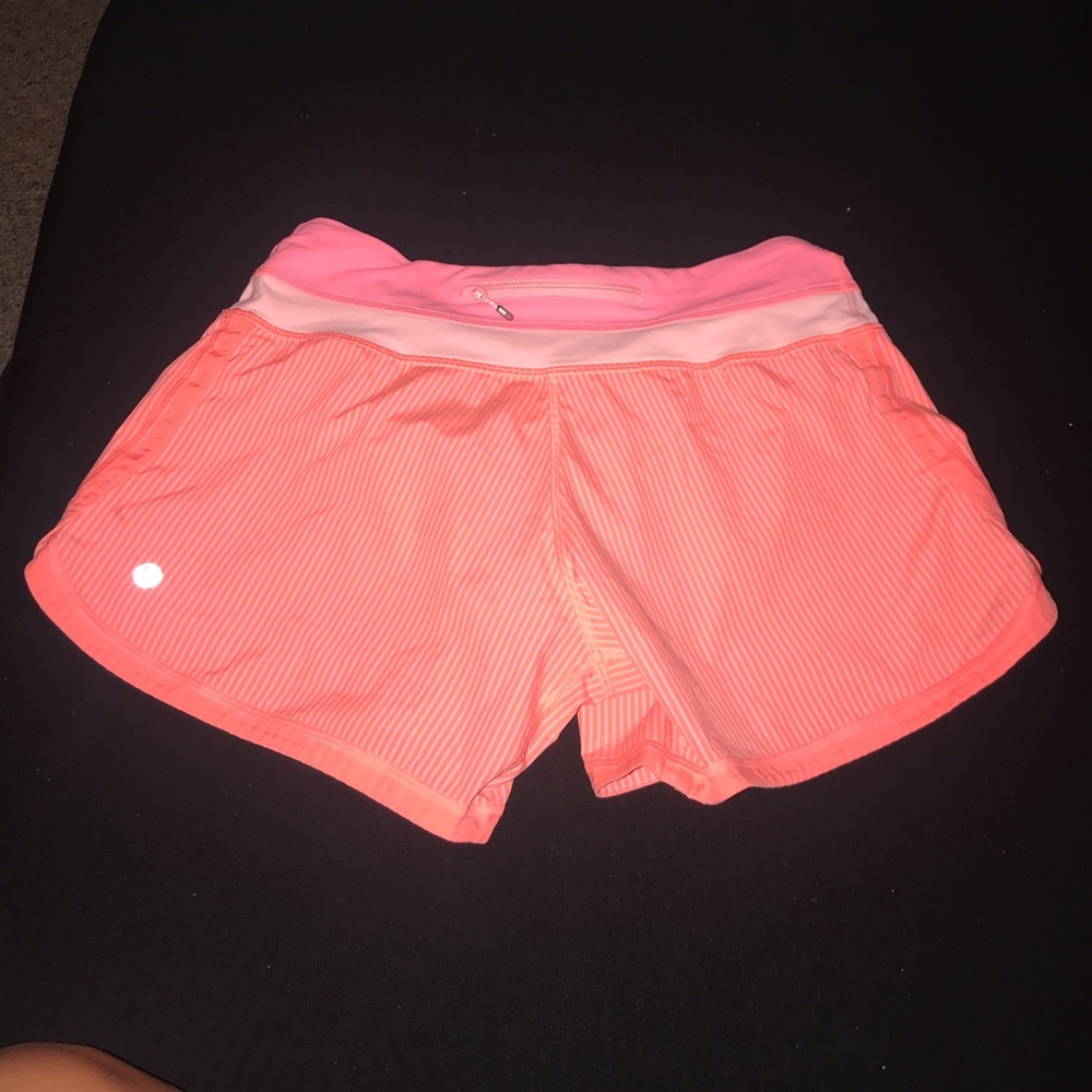 Size 4 Lululemon shorts Orange and Pink